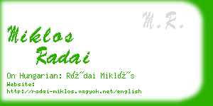 miklos radai business card